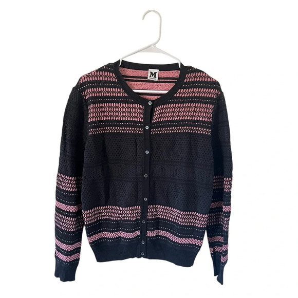 M Missoni Black and Metallic Pink Cardigan - Picture 10 of 11